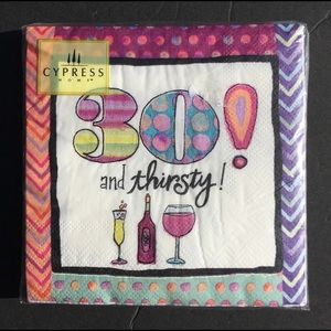 2 Packages Cypress Home 30th Birthday Paper Beverage Napkins Cocktail Crafts New